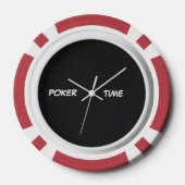 Poker-Zeit Rot Schwarz Weiß Pokerchips (Rückseite)