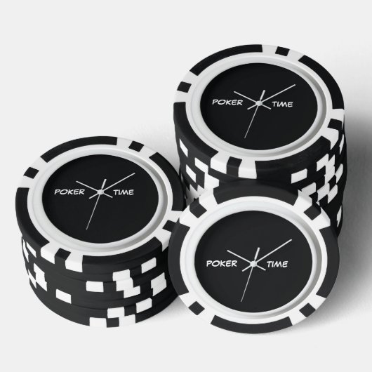 Poker Zeit Schwarz-weiß Pokerchips (Stapel)