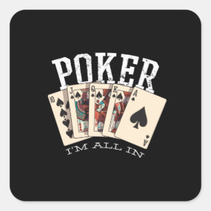 Poker-Zitat für Glücksspieler Quadratischer Aufkleber