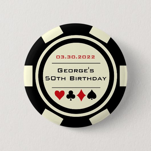 Poker zum Geburtstag Button (Vorderseite)