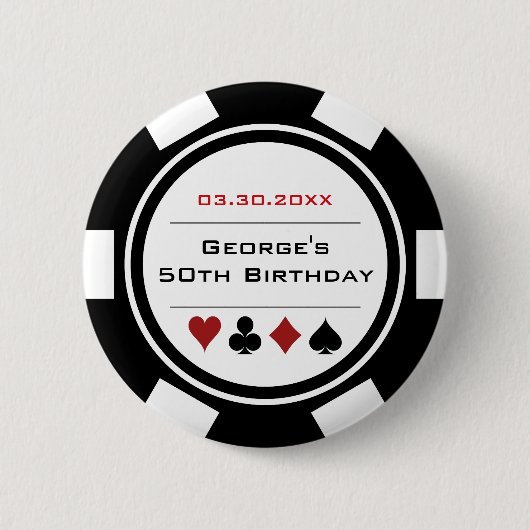 Poker zum Geburtstag Button (Vorderseite)