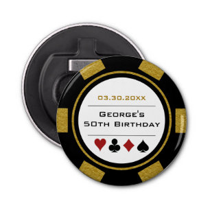 Poker zum Geburtstag Spielen im Casino Thema Gold Flaschenöffner