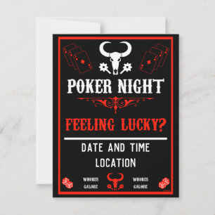 Pokerabend-Einladung im Vintage-Stil