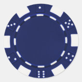 Pokerchip-Aufkleber blau Runder Aufkleber (Vorderseite)