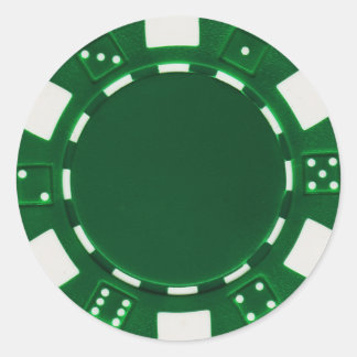 Pokerchip-Aufkleber grün Runder Aufkleber
