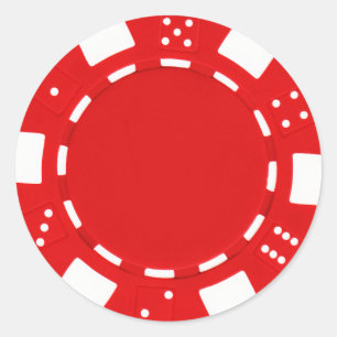 Pokerchip-Aufkleber rot Runder Aufkleber