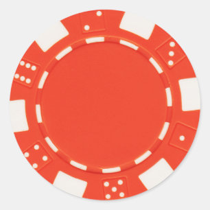 pokerchip Aufkleberorange Runder Aufkleber