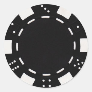 pokerchip Aufkleberschwarzes Runder Aufkleber