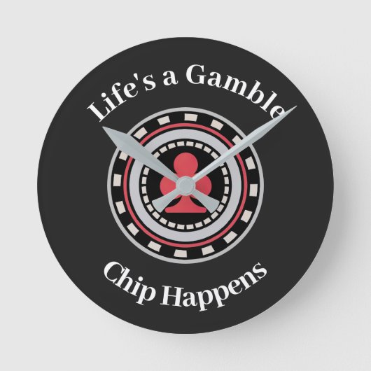 Pokerchip Runde Wanduhr (Vorderseite)