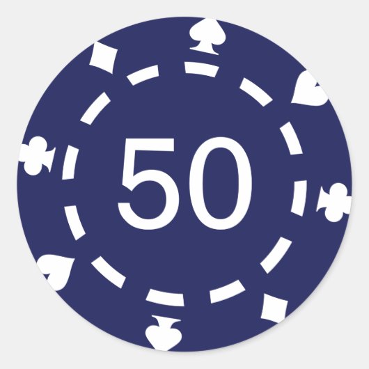 Pokerchips Runder Aufkleber (Vorderseite)