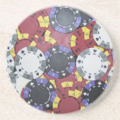 Pokerchips Sandstein Untersetzer (Vorne)