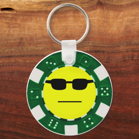 Pokergrün Schlüsselanhänger (Vorderseite)