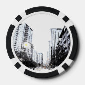 Pokerjeton, Stadtfoto nachts Pokerchips (Rückseite)