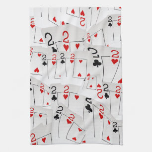 Pokerkarten mit zwei Ebenen, Geschirrtuch