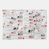 Pokerkarten Nummer zwei, Geschirrtuch (Horizontal)