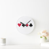 Pokerkarten Runde Wanduhr (Zuhause)