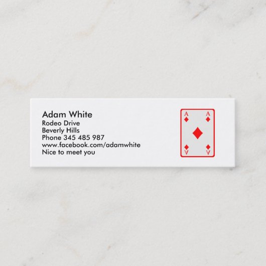 Pokerkartenas Mini Visitenkarte (Vorderseite)