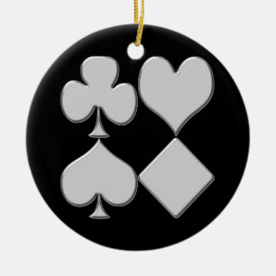 Pokerkartensymbole Weihnachtsbaumanhänger Keramikornament