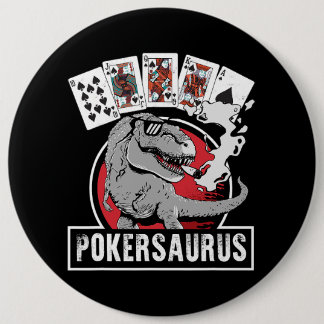 Pokersaurus Casino Poker T Rex Dinosaurier Gamblin Button