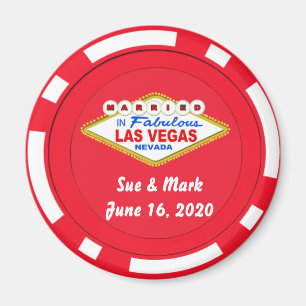 Pokerspiel-Chip-Magnet Verheiratet in Las Vegas Magnet