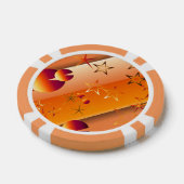 Pokerspiel-Chips mit orangefarbenem abstraktem Des Pokerchips (Einzeln)