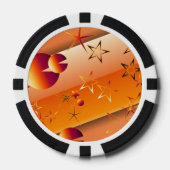 Pokerspiel-Chips mit orangefarbenem abstraktem Des Pokerchips (Vorderseite)