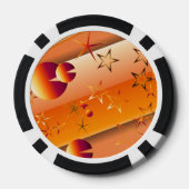 Pokerspiel-Chips mit orangefarbenem abstraktem Des Pokerchips (Rückseite)