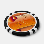 Pokerspiel-Chips mit orangefarbenem abstraktem Des Pokerchips (Einzeln)