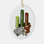 Pokerspiel spielende Verzierung Keramikornament (Rechts)