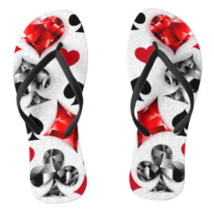 Pokerspieler Glücksspieler Spielkartensymbole Las  Badesandalen