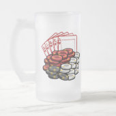 Pokerspielnachtbier-Tasse Mattglas Bierglas (Links)