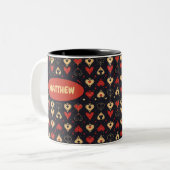 Pokerthemen Spielkarten Geschenk Kaffeetasse (Vorderseite Links)