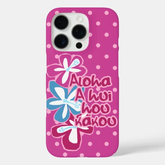 Pokii Hawaiian Aloha Hibiskus Polka Dot Pink Case-Mate iPhone Hülle (Rückseite)