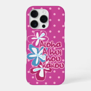 Pokii Hawaiian Aloha Hibiskus Polka Dot Rosa iPhone 16 Pro Hülle