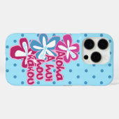 Pokii Hawaiian Aloha Hibiskus Polka Dot Turq Case-Mate iPhone Hülle (Rückseite (Horizontal))