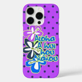 Pokii Hawaiian Aloha Hibiskus Polka Dot Violet iPhone 16 Pro Hülle