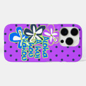 Pokii Hawaiian Aloha Hibiskus Polka Dot Violet Case-Mate iPhone Hülle (Rückseite (Horizontal))