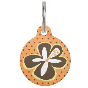 Pokii Hawaiian Cut Out Hibiscus Polka Dot Haustiermarke