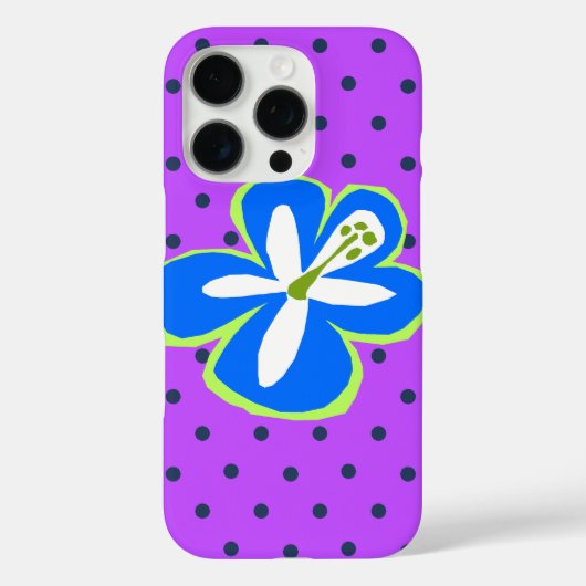Pokii Hawaiian Cut Out Hibiskus Polka Dot Violet Case-Mate iPhone Hülle (Rückseite)