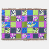 Pokii Hawaiian Floral and Dot Patchwork Blankets Decke (Vorderseite)