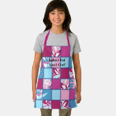 Pokii Hawaiian Floral and Dot Patchwork Pink Schürze (Insitu)