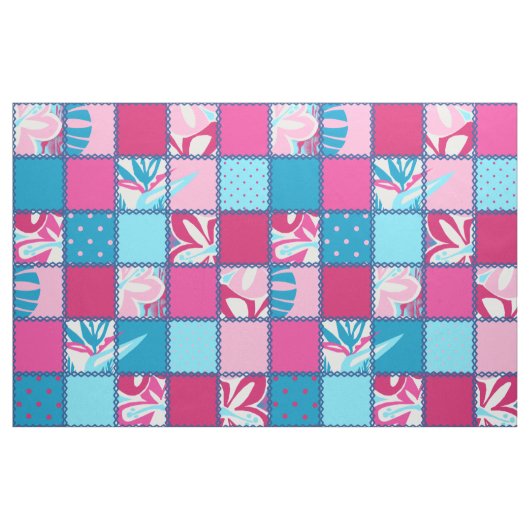 Pokii Hawaiian Floral and Dot Patchwork Stoff (Fat Quarter (45,7 x 55,9 cm))