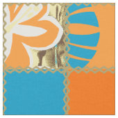 Pokii Hawaiian Floral and Dot Patchwork Stoff (Nahaufnahme)