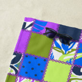 Pokii Hawaiian Floral und Dot Patchwork Lila Strandtuch (Beispiel)