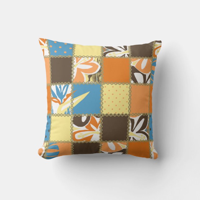 Pokii Hawaiian Patchwork Reversible Square Pillows Kissen (Vorderseite)