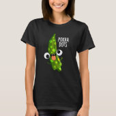 Pokra Dots Funny Okra Pun Dark BG T-Shirt (Vorderseite)