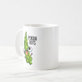 Pokra Dots Funny Okra Pun Kaffeetasse (Vorderseite Links)
