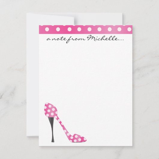 Poky Dot High Heel Mitteilungskarte (Rückseite)