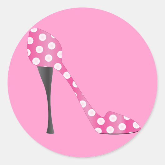 Poky Dot High Heel Runder Aufkleber (Vorderseite)