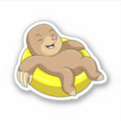 Pol beim Baden mit Lifebuoy Aufkleber (Vorderseite)